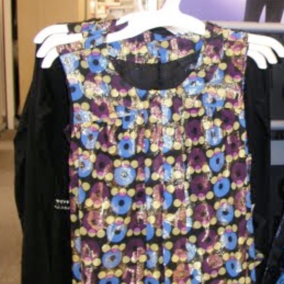 ANNA SUI FOR TARGET METALLIC SHIFT DRESS SMALL - Picture 6 of 6